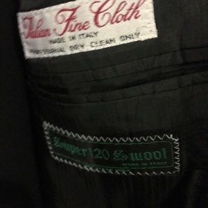 Men black suit.  Italian Fine Cloth.